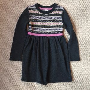 Mini Boden fair isle wool sweater dress 4-5T